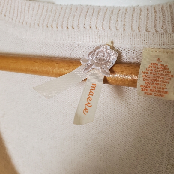 New Anthropologie Maeve Silk + Linen Button Down Top - Picture 7 of 10